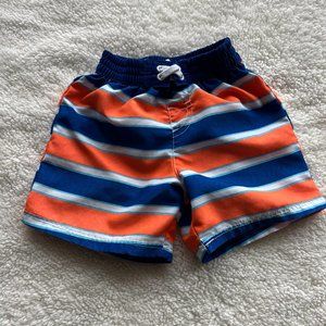 OP Striped Swim Trunks w/ netter lining Blue/Orange Boys 6-9 Months
